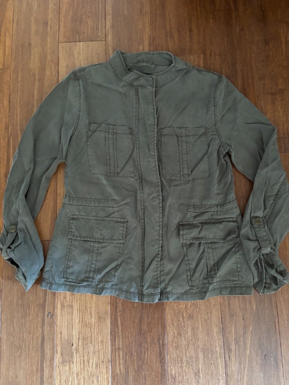 Sanctuary Olive Green Utility Field Jacket Cinch Waist XS